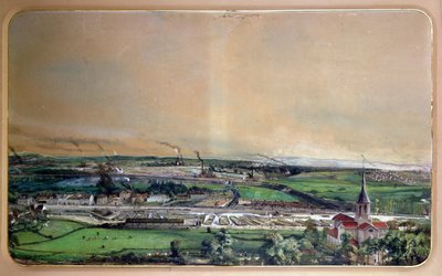 Paysage industriel dans le bassin houiller de Blanzy, Saône-et-Loire, c.1860 - Ignace Francois Bonhomme